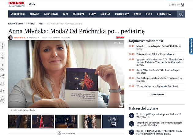 Ogólnopolskie wydanie Dziennika Zachodniego – Anna Młyńska: Moda? Od Próchnika po… pediatrię