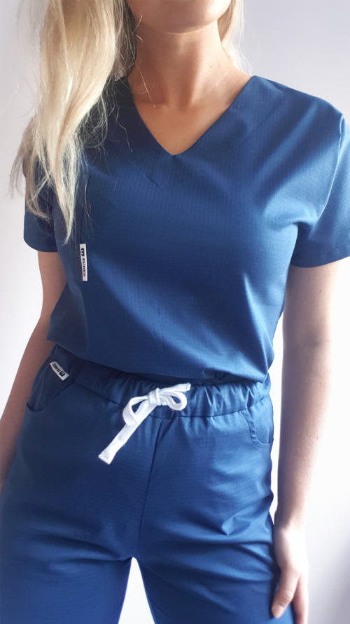 Bluza medyczna damska taliowana 3 kieszenie super oddychająca z nitką węglową różne kolory EFIMED