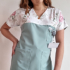 Bluza medyczna damska taliowana wzór wstawka ROSE kolor MINT WISKOZA EXTRA PREMIUM EFIMED