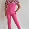 Bluza medyczna damska taliowana wzór wstawka LILY kolor HOT PINK WISKOZA EXTRA PREMIUM EFIMED