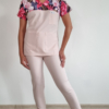 Bluza medyczna damska taliowana wzór wstawka ORCHIDEA kolor BLUSH PINK WISKOZA EXTRA PREMIUM EFIMED