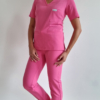Bluza medyczna damska taliowana z wszytym rękawem kolor HOT PINK WISKOZA EXTRA PREMIUM EFIMED