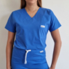 Bluza medyczna damska taliowana jednokolorowa kolor szafir SNC EFIMED