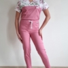 Bluza medyczna damska wstawka różyczki kolor różowy SNC EFIMED