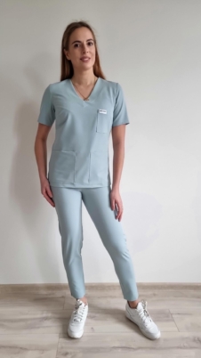 Komplet medyczny damski SCRUBS Bluza + cygaretki kolor COLD MINT BASIC EFIMED