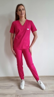 Komplet medyczny damski SCRUBS Bluza + Jogger kolor Amarant BASIC EFIMED