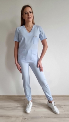 Spodnie medyczne damskie fason CYGARETKI kolor Baby Blue BASIC EFIMED