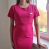 Sukienka medyczna damska taliowana kolor AMARANT EFIMED