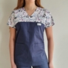 Bluza medyczna damska wstawka motylki kolor GRANAT SNC EFIMED