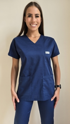 Bluza medyczna damska taliowana 3 kieszenie super oddychająca z nitką węglową kolor GRANAT EFIMED