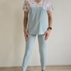 Bluza medyczna damska wstawka kolorowe dmuchawce kolor COLD MINT BASIC EFIMED