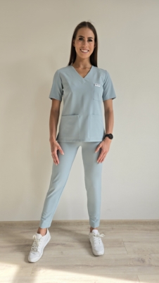 Komplet medyczny damski SCRUBS Bluza + cygaretki kolor COLD MINT BASIC EFIMED