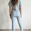 Bluza medyczna damska wstawka kwiaty kolorowe kolor COLD MINT BASIC EFIMED