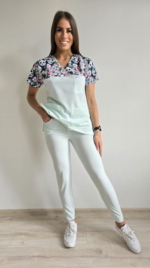 Bluza medyczna damska wstawka PANDY kolor PISTACJA BASIC EFIMED