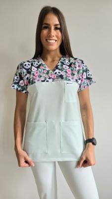 Bluza medyczna damska wstawka PANDY kolor PISTACJA BASIC EFIMED