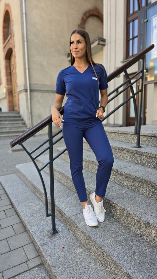 Bluza medyczna damska NAVY BLUE BASIC EFIMED