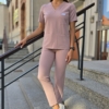 Bluza medyczna damska taliowana z wszytym rękawem kolor DIRTY PINK WISKOZA PRO EFIMED