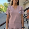 Bluza medyczna damska taliowana z wszytym rękawem kolor DIRTY PINK WISKOZA PRO EFIMED