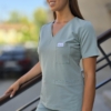 Bluza medyczna damska taliowana z wszytym rękawem kolor LIGHT MINT WISKOZA PRO EFIMED