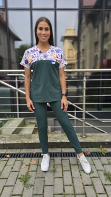 Bluza flowers + cygaretki kolor DARK GREEN BASIC EFIMED