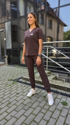 Spodnie medyczne damskie joggery kolor CHOCO BROWN BASIC EFIMED