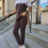 Bluza medyczna damska wstawka łączka kolor CHOCO BROWN BASIC EFIMED