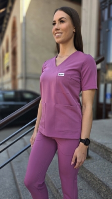 Bluza medyczna damska DARK DUSTY PINK BASIC EFIMED