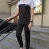 Bluza medyczna damska wstawka kotki kolor czarny SNC EFIMED