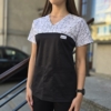 Bluza medyczna damska wstawka kotki kolor czarny SNC EFIMED