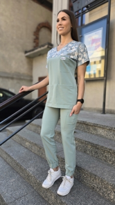 Spodnie medyczne damskie joggery bojówki kolor LIGHT MINT PRO EFIMED