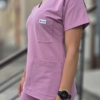 Bluza medyczna damska kolor DARK DUSTY PINK BAWEŁNA ORGANICZNA EFIMED