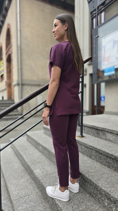 Bluza medyczna damska kolor PLUM BAWEŁNA ORGANICZNA EFIMED
