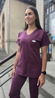 Bluza medyczna damska kolor PLUM BAWEŁNA ORGANICZNA EFIMED