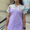 Bluza medyczna damska wstawka łączka kolor liliowy SNC EFIMED