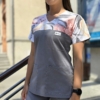 Bluza medyczna damska wstawka peonie szare kolor grafit SNC EFIMED