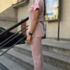 Bluza medyczna damska wstawka sweet flowers kolor DIRTY PINK PRO EFIMED