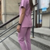 Spodnie medyczne damskie fason CYGARETKI z kieszeniami kolor DARK DUSTY PINK BAWEŁNA ORGANICZNA EFIMED