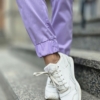 Spodnie medyczne damskie joggery kolor liliowy SNC EFIMED